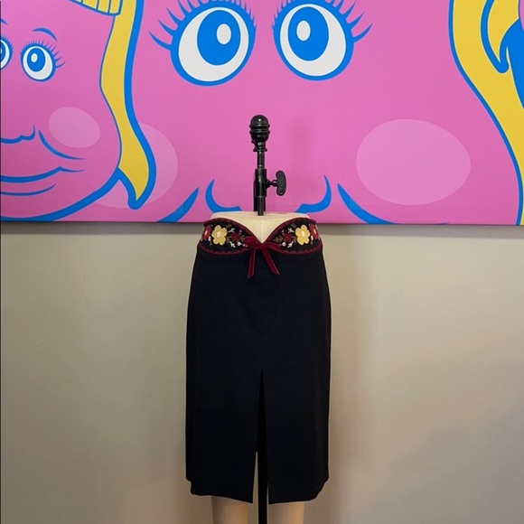 Moschino Cheap & Chic Black Wool Pencil Skirt